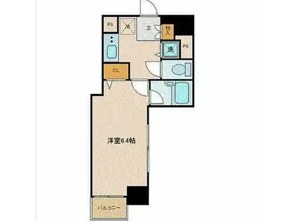 プレールドゥーク銀座イースト(1K/4階)の間取り写真
