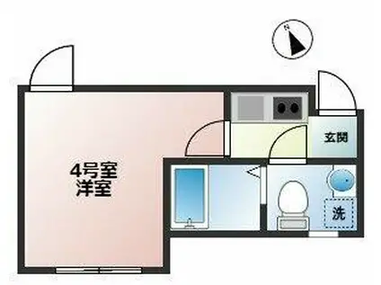 ZEST西新井本町(ワンルーム/2階)の間取り写真