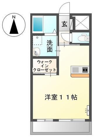 ジューンベリー(ワンルーム/2階)の間取り写真