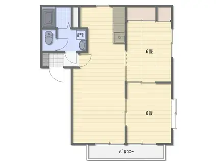 グリーンハ-モニ-USA S棟(2LDK/1階)の間取り写真