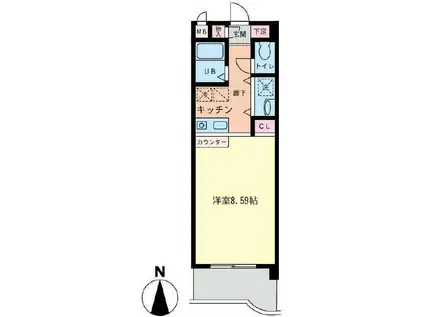 メゾン・ド・ロシュ(1K/3階)の間取り写真