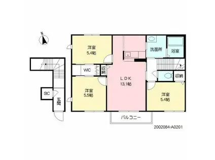 グランエバーN棟(3LDK/2階)の間取り写真
