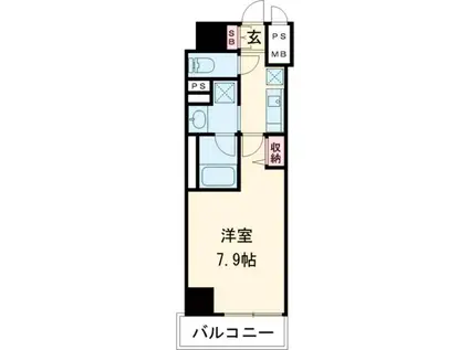 アルファレガロ神戸元町(1K/10階)の間取り写真