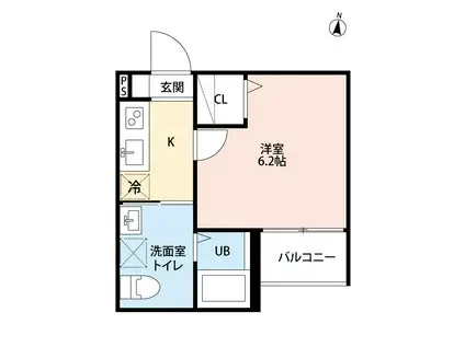 コンフォート仁所町(1K/2階)の間取り写真