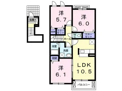 フォルシュ植松(3LDK/2階)の間取り写真