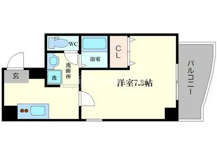 ラ・フォンテ大国(1K/9階)の間取り写真