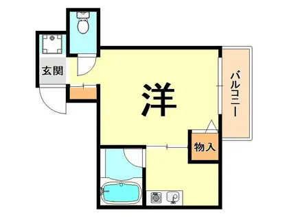 六甲ガーデンホームズ(ワンルーム/2階)の間取り写真