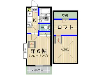 エムビル高美台(1K/1階)の間取り写真