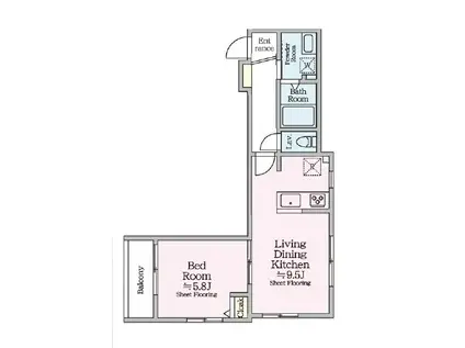 COLINA ALTA(1LDK/2階)の間取り写真