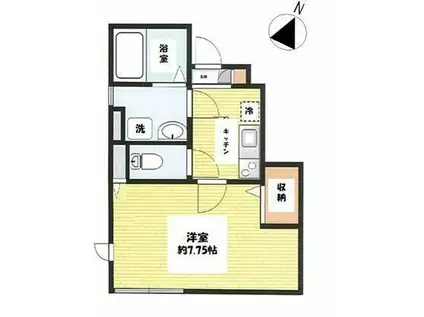 エスパス ラフィネ(1K/1階)の間取り写真