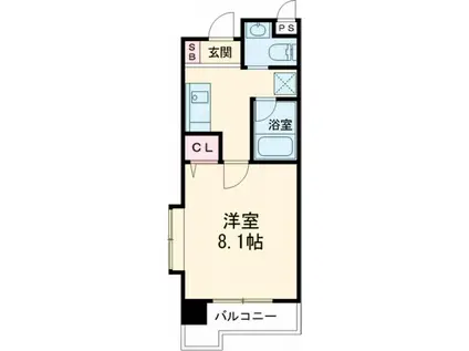 グランベール京(1K/2階)の間取り写真