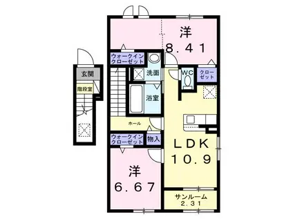 メゾンドグランデ(2LDK/2階)の間取り写真