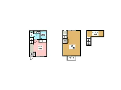 SKYROCKETIII(1DK/1階)の間取り写真