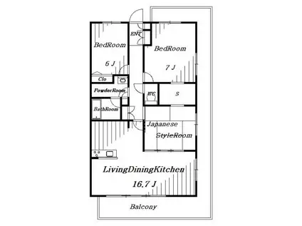 エコロジー千葉みなとレジデンス(3SLDK/6階)の間取り写真