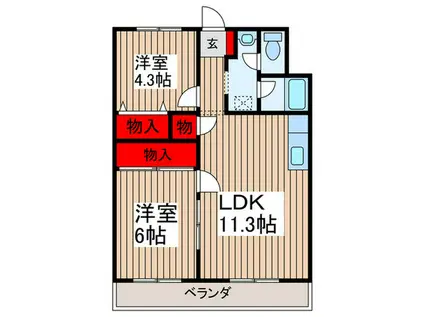 エルシティ103(2LDK/3階)の間取り写真