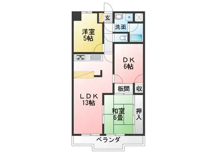 カーサウッドスプリング(3LDK/2階)の間取り写真
