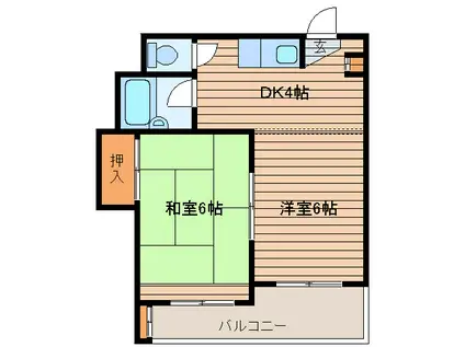 中の島リバーサイドマンション(1LDK/8階)の間取り写真