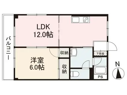 森本ハイツ(1LDK/3階)の間取り写真