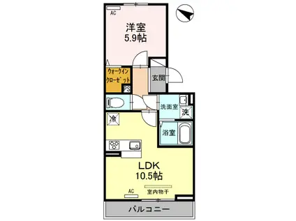 フィラエ(1LDK/3階)の間取り写真