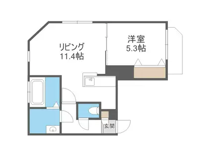 AXIS-WILL MISONO STA(1LDK/2階)の間取り写真