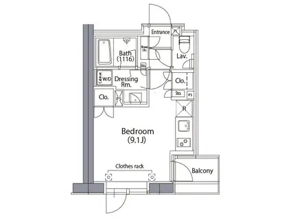 エルスタンザ文京湯島(ワンルーム/9階)の間取り写真