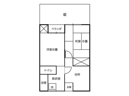 神吉マンション(2K/1階)の間取り写真