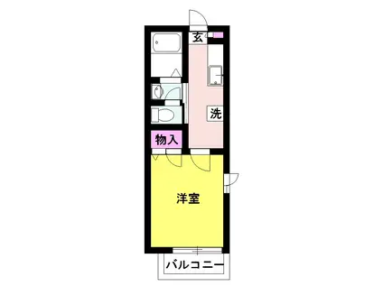 フォレスト東中山(1K/1階)の間取り写真