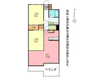 パルテール さくら館(2LDK/3階)の間取り写真