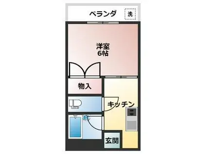 メゾン・ドゥ・トゥモロー(1K/1階)の間取り写真