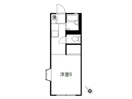 ビューバレー(1K/1階)の間取り写真