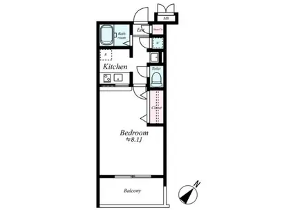 エンクレスト大博通(1K/5階)の間取り写真