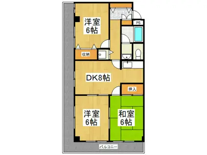 アゼリアパーク東所沢(3DK/4階)の間取り写真
