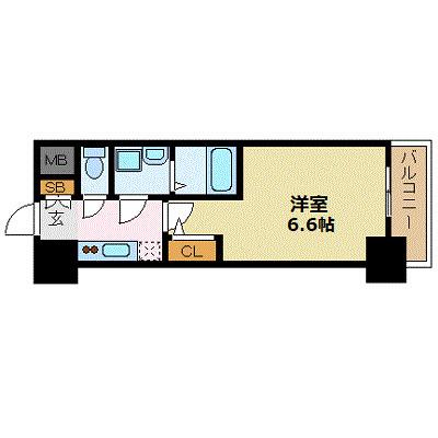 エスリード大阪上本町グリーズ(1K/15階)の間取り写真
