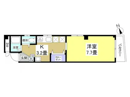 遠州鉄道 遠州病院駅 徒歩5分 5階建 築22年(1K/4階)の間取り写真