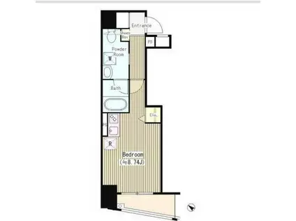 アクアアンビシャス八丁堀(ワンルーム/3階)の間取り写真