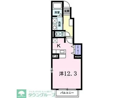 グレイスフルII(ワンルーム/1階)の間取り写真