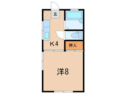 光コーポI(1K/1階)の間取り写真