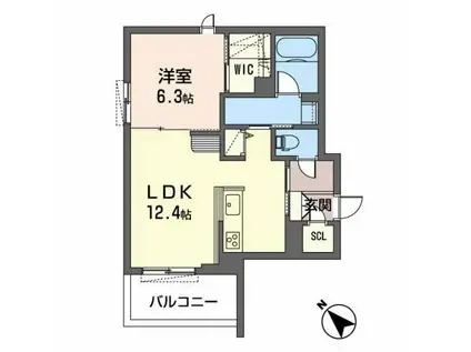 シャーメゾン・A-COOL(1LDK/2階)の間取り写真