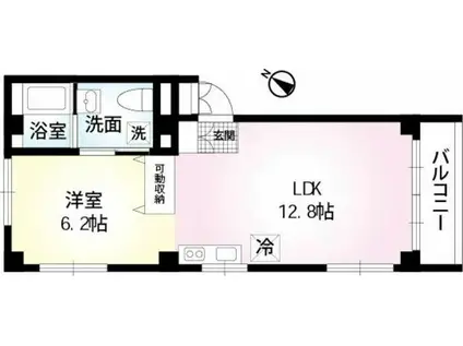 元町ハイツ(1LDK/1階)の間取り写真