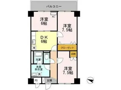 ラ・プランタン(3DK/5階)の間取り写真