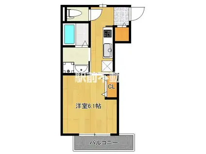 パシフィッカ二日市駅前(1K/3階)の間取り写真