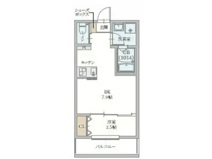 GAZELLE NOAH尼崎尾浜I(1DK/3階)の間取り写真