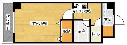 RESIDENCE岩本(1K/2階)の間取り写真