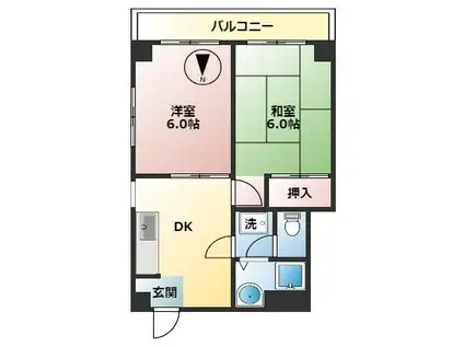 雅マンション(2DK/2階)の間取り写真