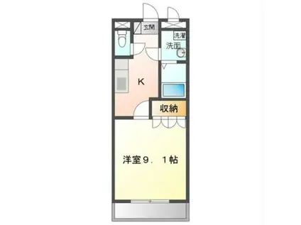 アンド・ユー大道(1K/2階)の間取り写真