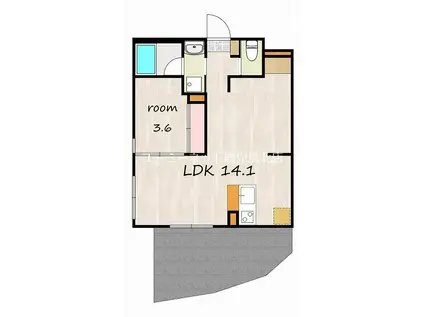 8COURT(1LDK/1階)の間取り写真