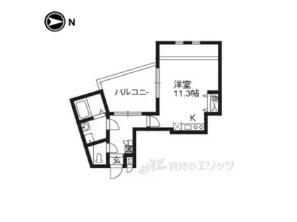 エリーフラッツ嵐山(ワンルーム/4階)の間取り写真