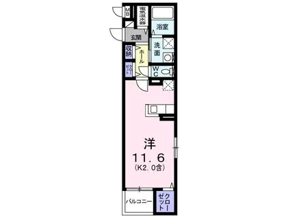 ウエスト(ワンルーム/3階)の間取り写真