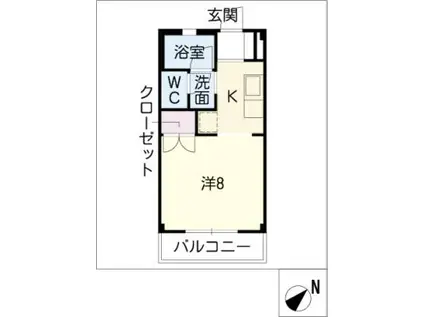 コーポ時空(ワンルーム/2階)の間取り写真