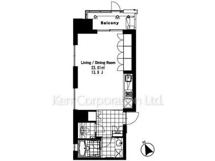 ベルファース秋葉原(ワンルーム/15階)の間取り写真